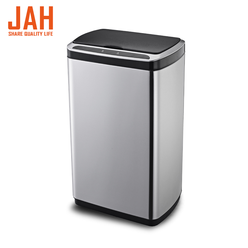 JAH智能全自动感应垃圾桶家用客厅厨房办公室大号电动不锈钢大容量垃圾筒