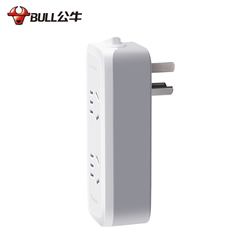 公牛(BULL)插座 GN-93120 一转三竖向转换器插座/一转多无线转换插/一分三拓展插头/竖向3插位 带开关