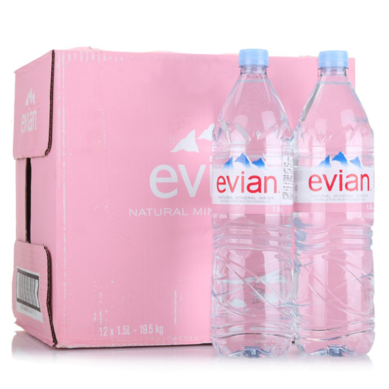 依云（Evian） 天然矿泉水 1.5L*12瓶 1500ml大瓶装