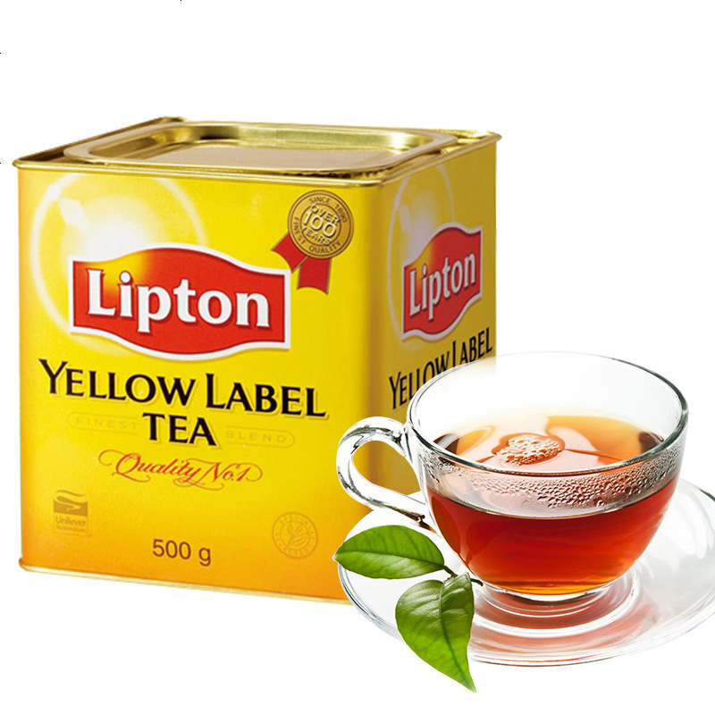 【送量勺】立顿红茶 小黄罐装斯里兰卡黄牌精选红茶奶茶店500glipton