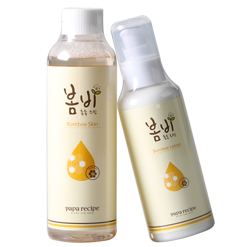 Papa recipe春雨蜂蜜蜂胶水乳套装 爽肤水200ml乳液150ml 补水保湿天然不刺激 孕妇可用 韩国原装正品