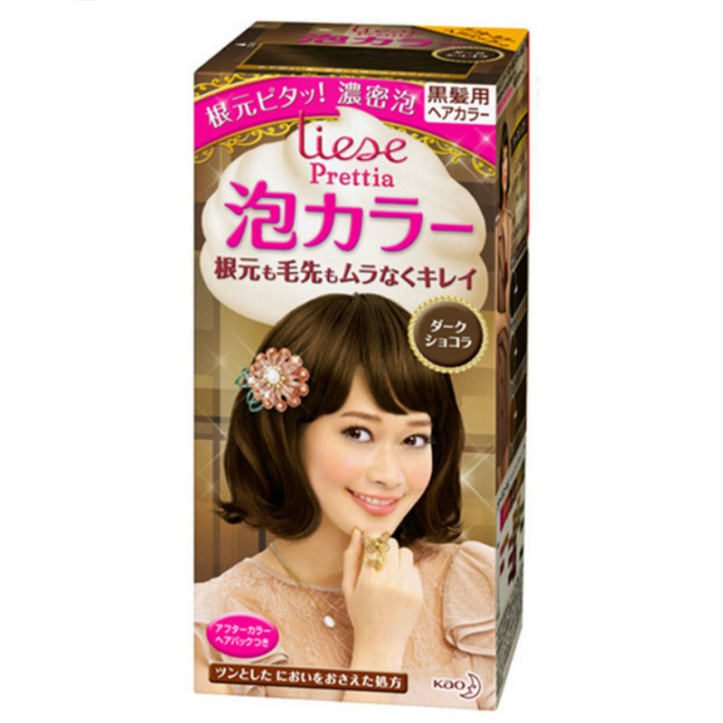KAO 花王Prettia泡沫植物染发剂焗油膏 日本原装 软糖棕