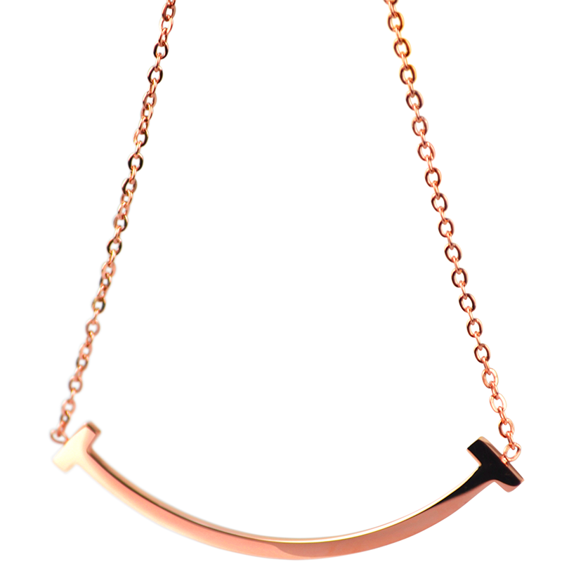 微笑项链笑脸锁骨链玫瑰金色女款我的男孩罗小菲同款女友生日礼物tf