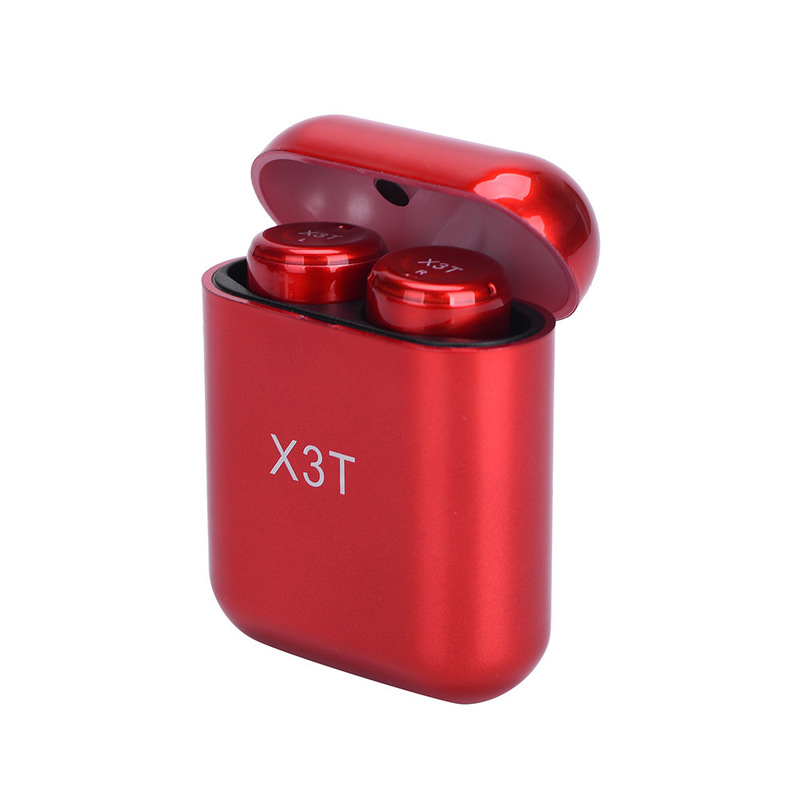 HIGE/X3T tws无线蓝牙运动双胞胎耳机 触控式蓝牙耳机+充电仓立体声双耳入耳式 红色