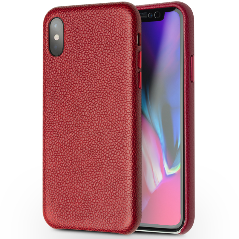 HIGE/苹果Xs/Xr手机壳 iphoneXs max保护套真皮加绒超薄全包手机套 适用于苹果Xr 大红色