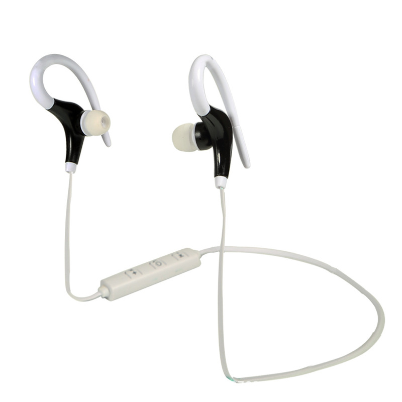HIGE/大牛角运动无线蓝牙耳机4.1 入耳立体声颈挂式双耳耳塞+防水防汗 适用于苹果三星小米通用 白色