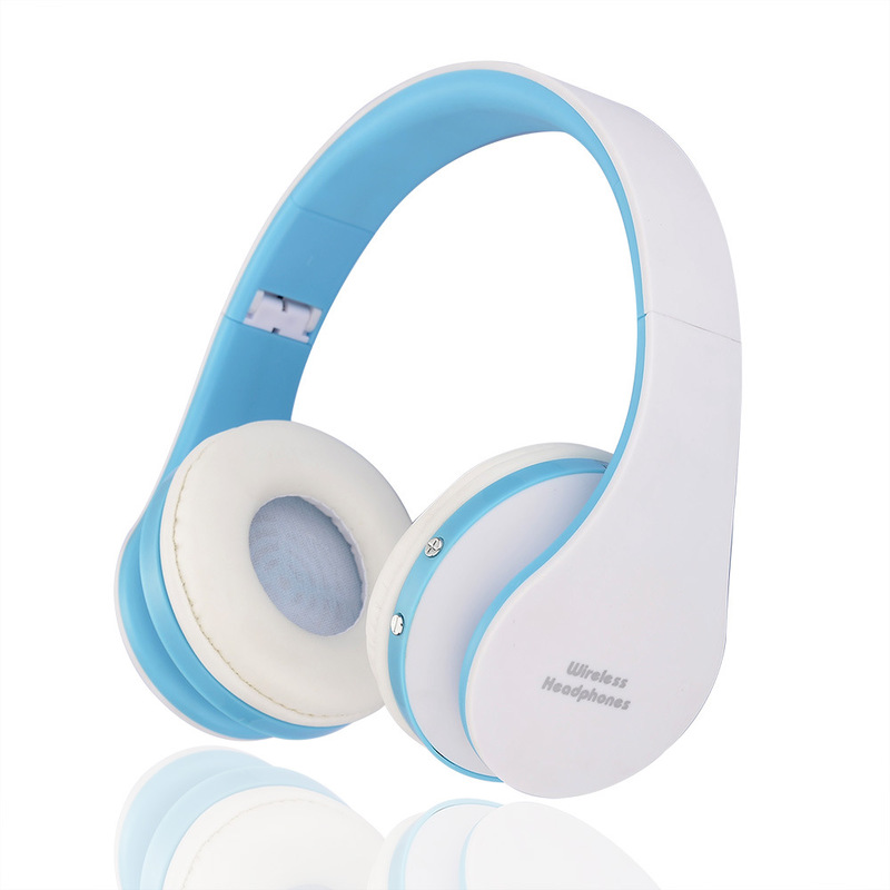 HIGE/头戴式无线运动蓝牙耳机 支持音乐 立体声可折叠式耳机 适用于蓝牙连接通用 蓝色