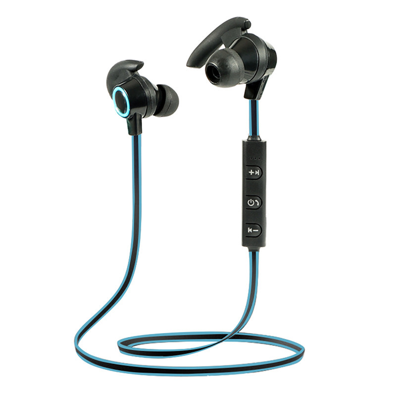 HIGE/XT-1运动无线蓝牙耳机4.1 入耳式小牛角耳塞立体声耳机 支持通话功能,支持音乐 蓝色