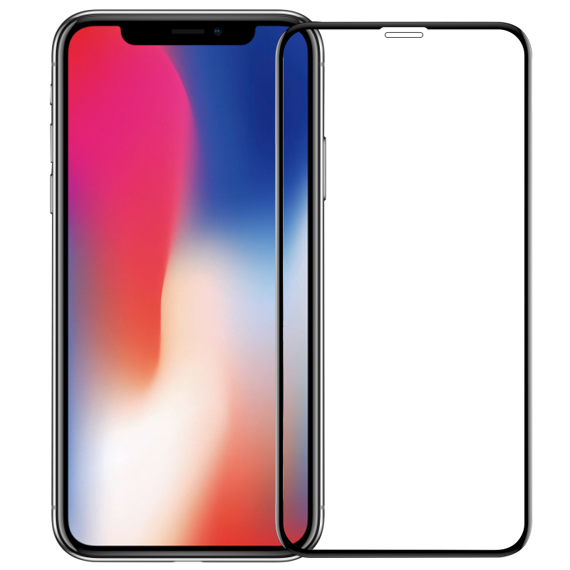 HIGE/iPhone x/xs钢化膜全屏全覆盖3D曲面手机防窥贴膜 适用于苹果X/XS 3D玻璃高清膜通用 黑色