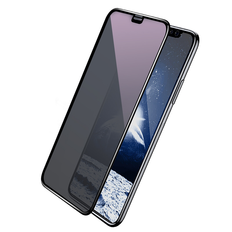 HIGE/苹果X/Xs钢化膜全屏覆盖6D高清防指纹玻璃手机贴膜 适用于iPhone X/XS 6D蓝光通用 黑色