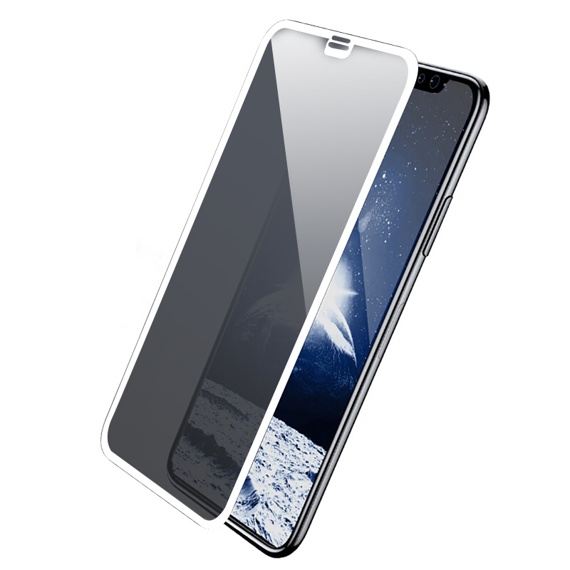 HIGE/苹果X/Xs钢化膜全屏覆盖6D高清防指纹玻璃手机贴膜 适用于iPhone X/XS 6D高清通用 白色