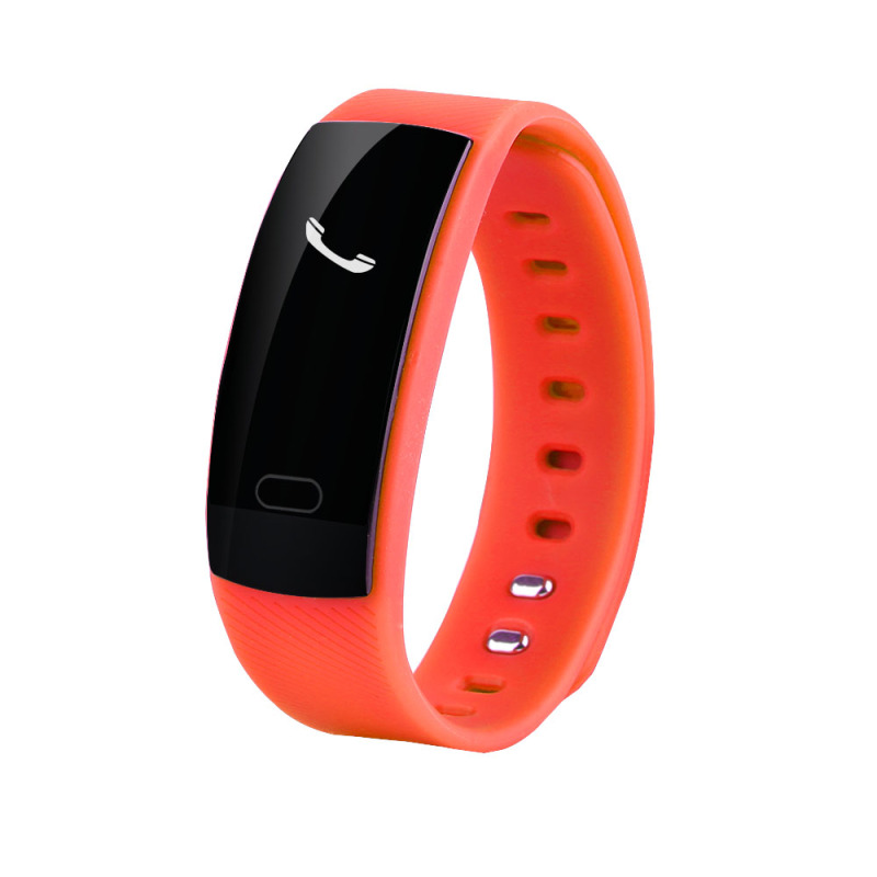 HIGE/心率血压器APP控制 智能无线蓝牙3D触控屏运动手环男女腕带防水手表 来电闹钟微信QQ信息提醒 橙红色