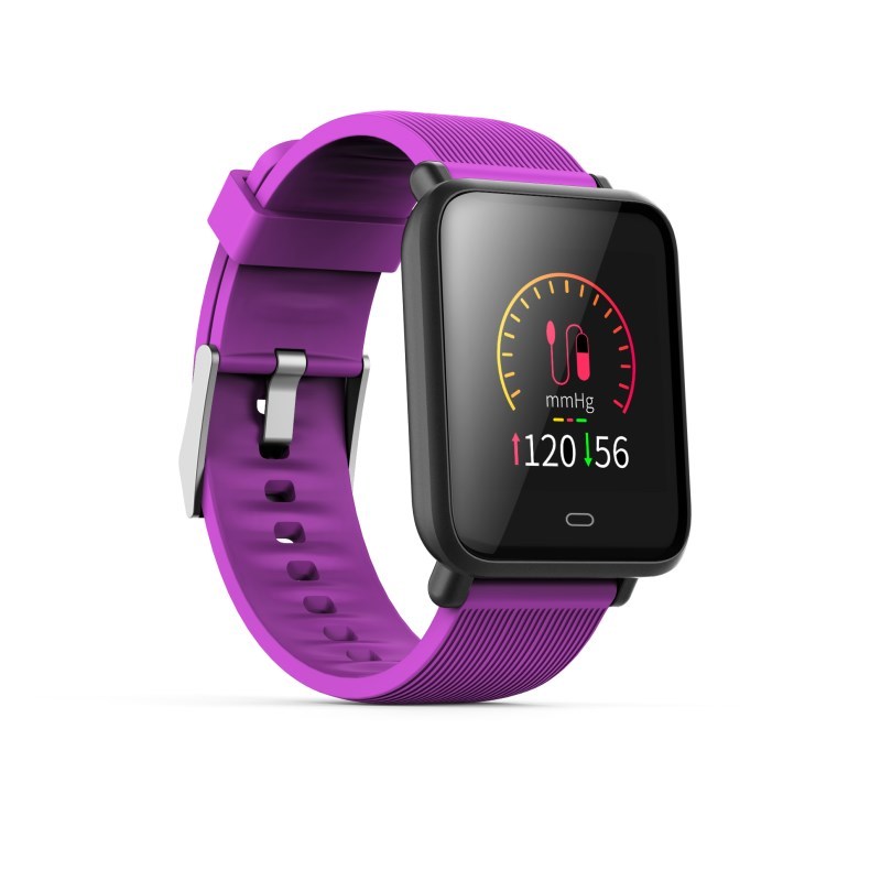 HIGE/苹果安卓无线蓝牙智能手机APP控制通用手表 3D运动健康手环心率血压睡眠监测手环 防水微信QQ来电提醒 美丽紫