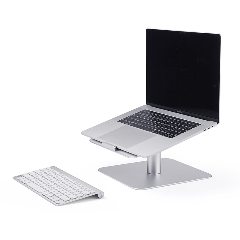 HIGE/笔记本电脑支架 铝合金360°旋转升降式散热支架 笔记本电脑通用支架 银色