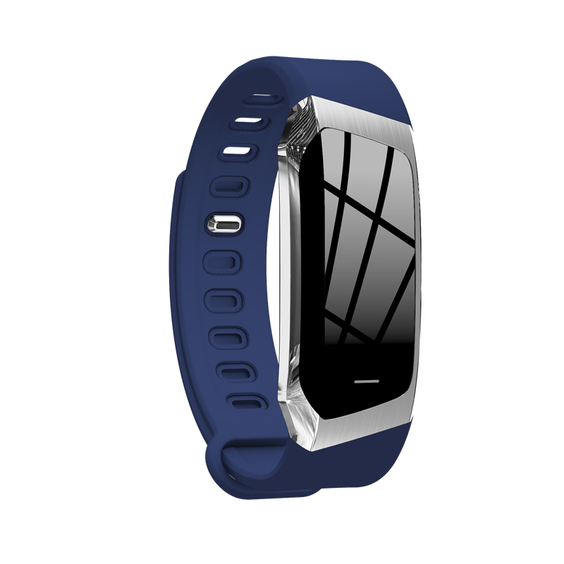 HIGE/E18智能运动手表 测心率血压男女款 智能手环防水蓝牙计步器 适用于苹果安卓通用 银壳蓝带