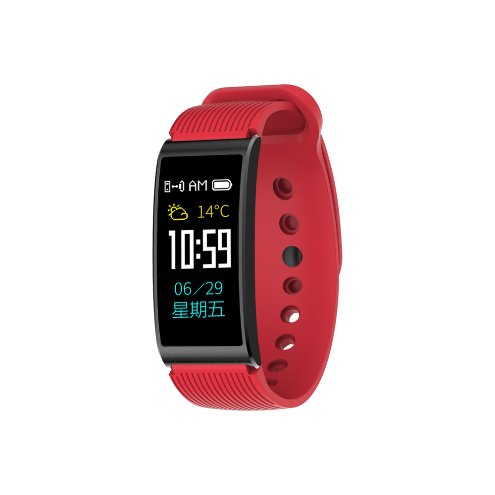 HIGE/X3无线蓝牙智能手环 苹果安卓通用运动健康手表 微信运动通知/计步/睡眠心率监测 硅胶网带 红色