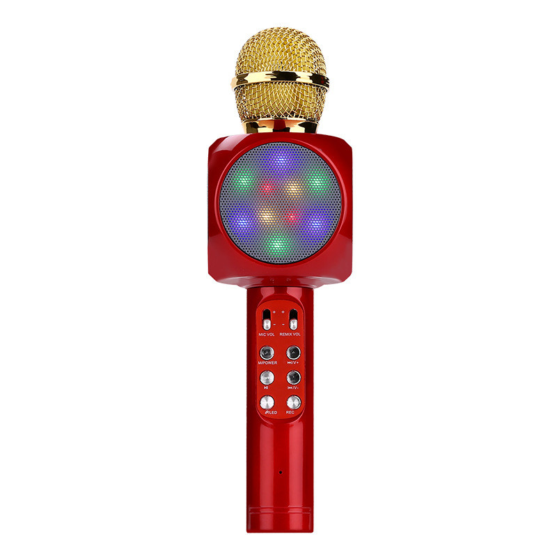 HIGE/新款无线蓝牙手机麦克风 全民K歌USB麦克风 内置高清喇叭 手感舒适高品质 可模式切换 红色