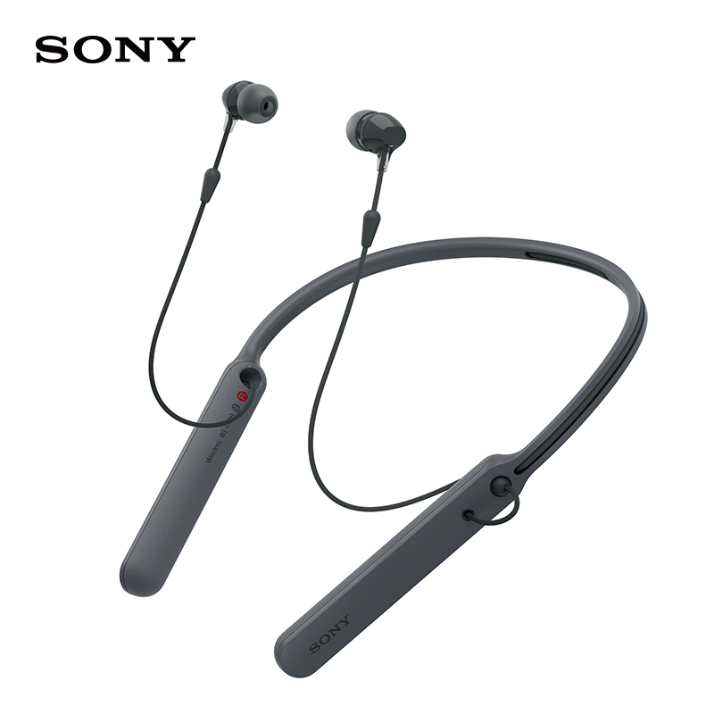 SONY/索尼WI-C400无线蓝牙耳机 收缩设计运动入耳式双耳立体声跑步耳机 黑色