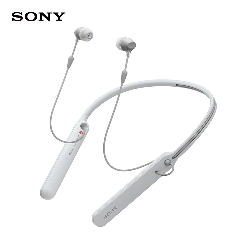 SONY/索尼WI-C400无线蓝牙耳机 收缩设计运动入耳式双耳立体声跑步耳机 白色