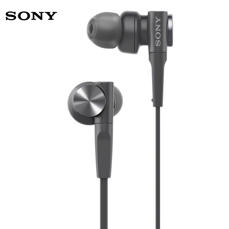 SONY/索尼 MDR-XB55AP 耳机入耳式耳塞重低音通用手机耳机线控带麦 XB55AP黑色