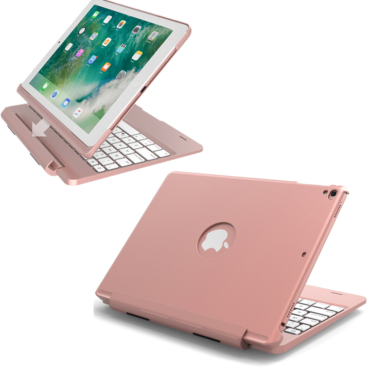HIGE/无线分体蓝牙键盘 2018新苹果ipad pro 9.7保护套 可拆分式蓝牙键盘套 pro9.7英寸 玫瑰金