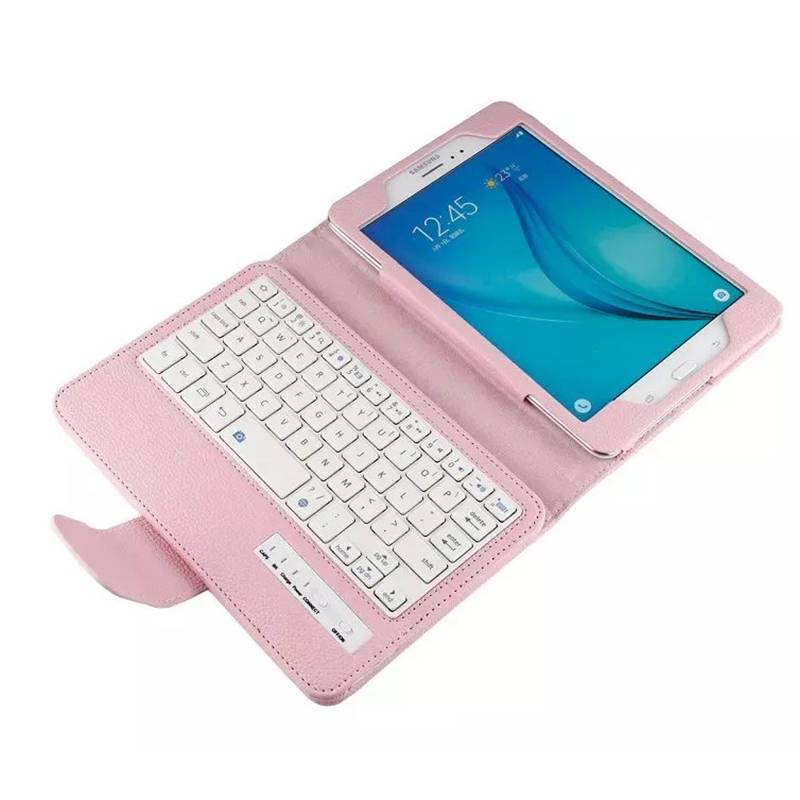 HIGE/新款三星Tab A 8.0英寸平板电脑 无线蓝牙键盘皮套支架保护套 粉色 P350/P355