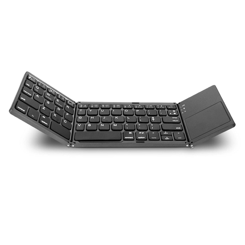 HIGE/蓝牙键盘适ipad pro 10.5平板苹果手机 三折叠安卓小米华为无线通用 触摸鼠标功能 黑色 Black