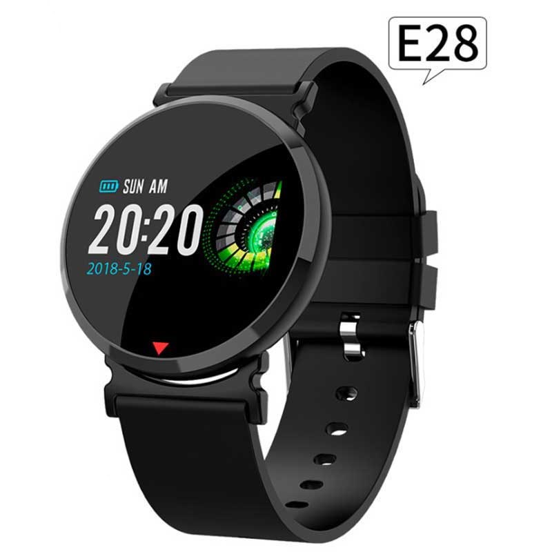 HIGE/新款E28智能蓝牙手表 拍照 曲面屏防水 运动计步 来电提醒 心率血压 血氧监测手环 高清显示屏 黑色