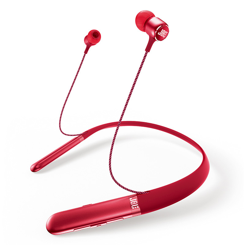 JBL/LIVE 200BT 磁吸颈挂式蓝牙无线耳机 入耳式运动跑步音乐耳机 宝石红