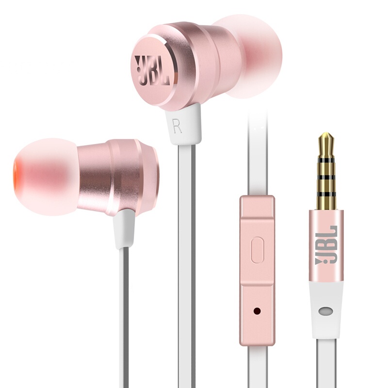 JBL/T280A+钛振膜立体声入耳式有线耳机 手机耳机 电脑游戏耳机 带麦可通话 苹果安卓通用 玫瑰金
