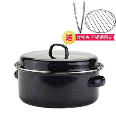 邦仕尼家用28CM烤地瓜神器韩式搪瓷多功能烤番薯红薯板栗玉米土豆锅烤锅国产烧烤用品