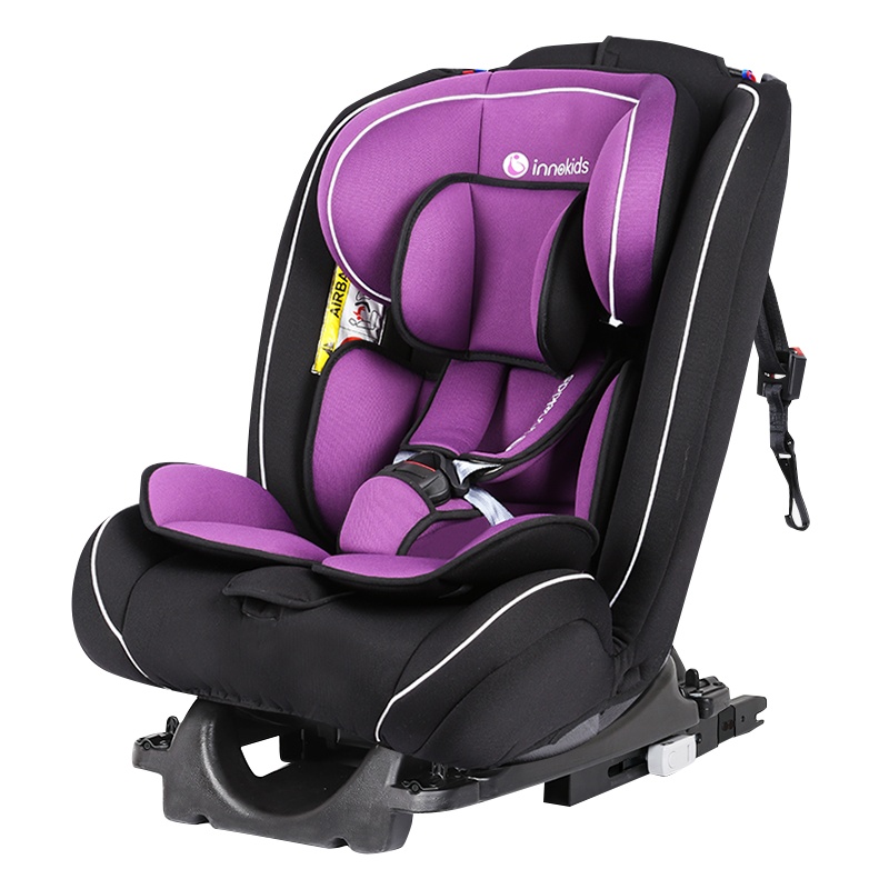 innokids 儿童安全座椅 0-12岁isofix硬接口可坐躺正反双向婴儿汽车车载座椅 梦幻紫接口版