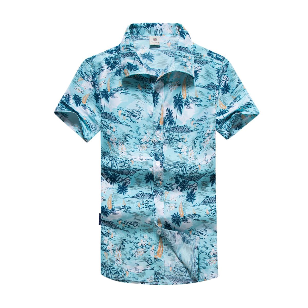 Tailor Pal Love 夏季沙滩衬衫男休闲宽松短袖男士衬衫海滩宽松防嗮衬衫ST33