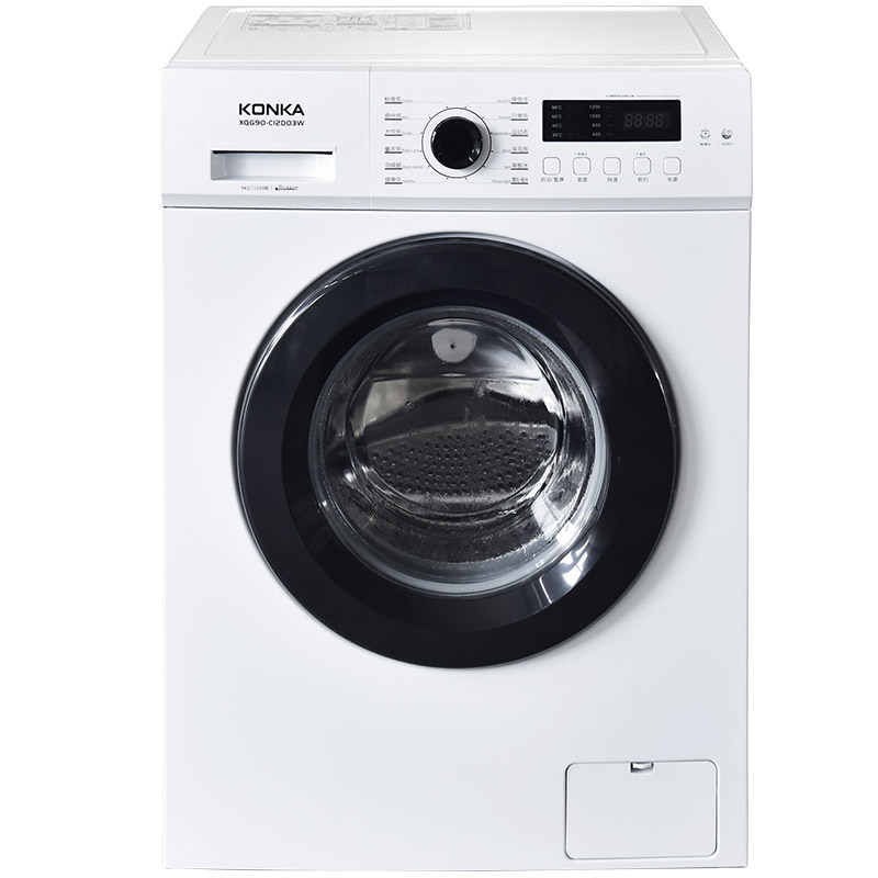 康佳（KONKA）变频滚筒洗衣机家用静音节能大屏显示 白色 高温洗涤 9公斤 XQG90-BCH12203W