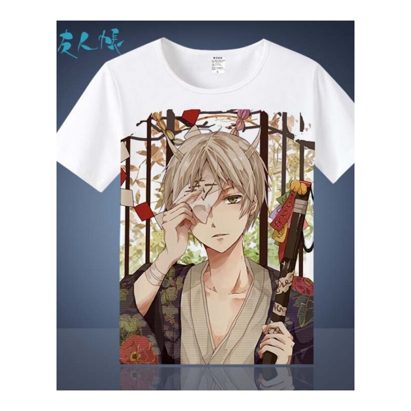 休闲夏目友帐t恤猫咪老师贵志日本动漫衣服夏宅男短袖男女衣服韩版修