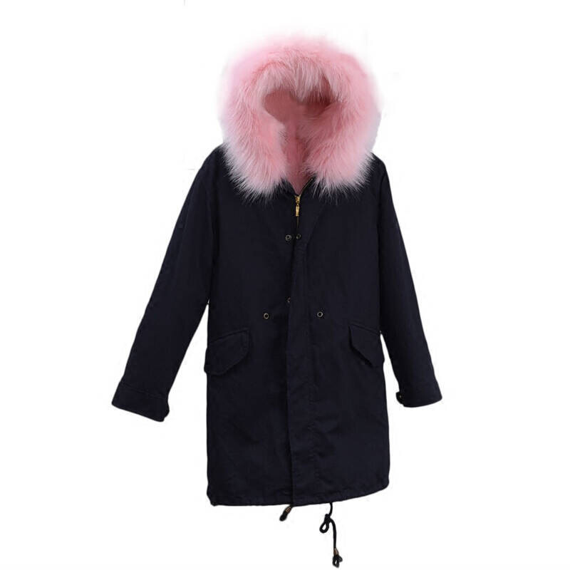 皮外套仿狐狸毛内胆大毛领中长款派克大衣女季时尚皮大衣