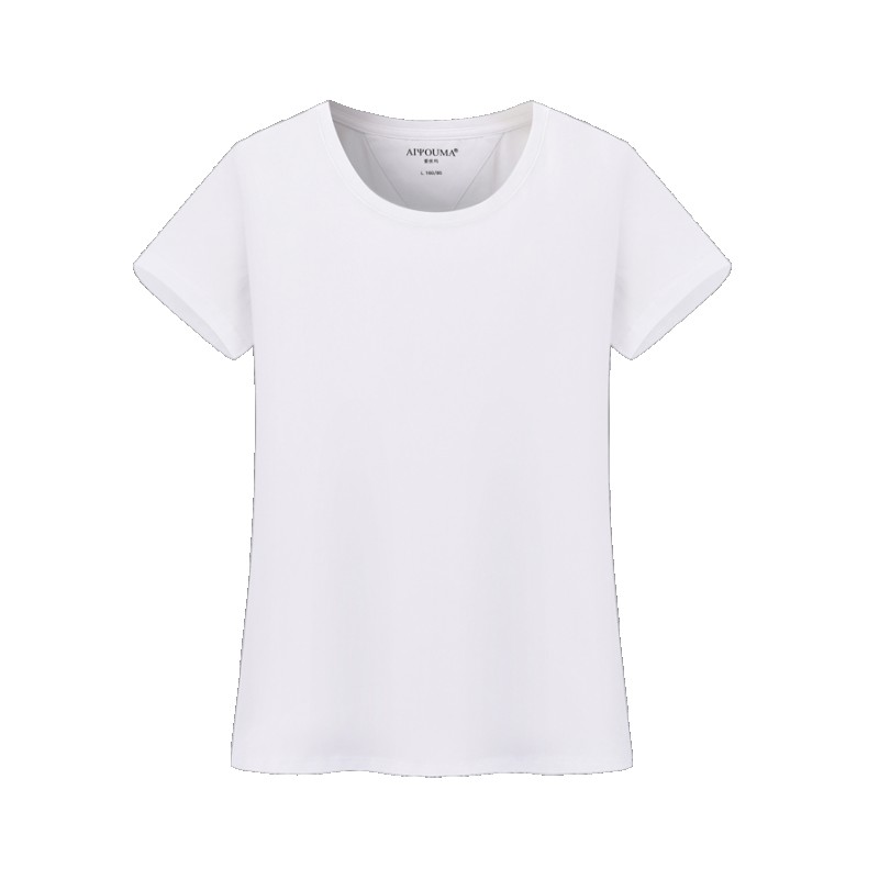 2018白色棉白色t恤女短袖圆领修身上衣百搭纯白色女体恤纯色白色白色s