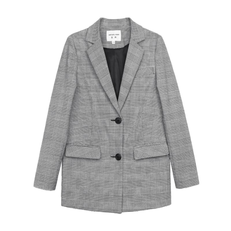 格子西装外套女短款韩版2018秋装新款休闲西服宽松显瘦小西装女潮灰色