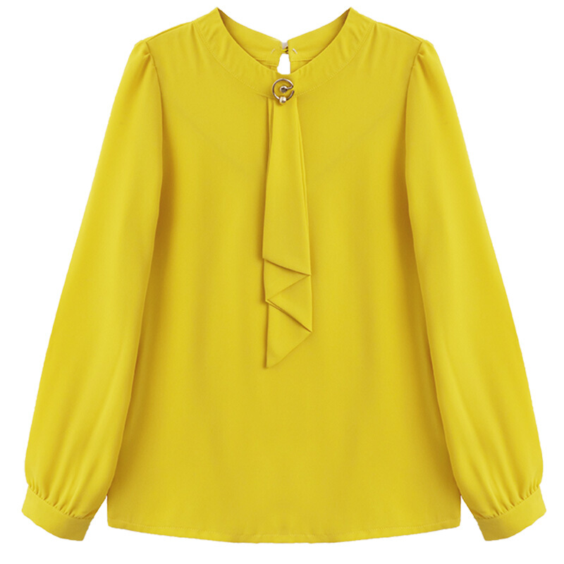 雪纺衫女长袖2018春装新款洋气上衣夏季潮女装时尚小衫气质打底衫