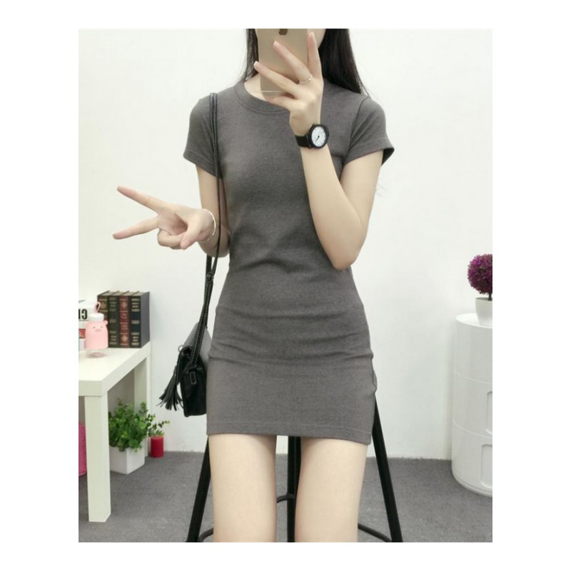 短袖紧身包臀t恤