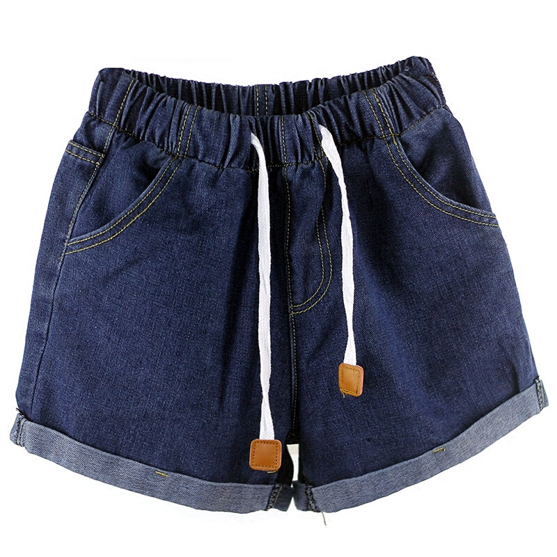 高腰牛仔裤女夏2018新款松紧腰外穿裤衩显瘦韩版宽松阔腿短裤薄款