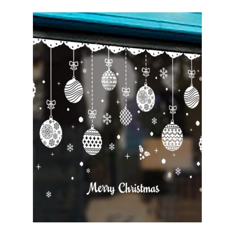 圣诞贴画商场店铺橱窗户玻璃贴纸过新年装饰喜庆墙贴雪花窗花贴