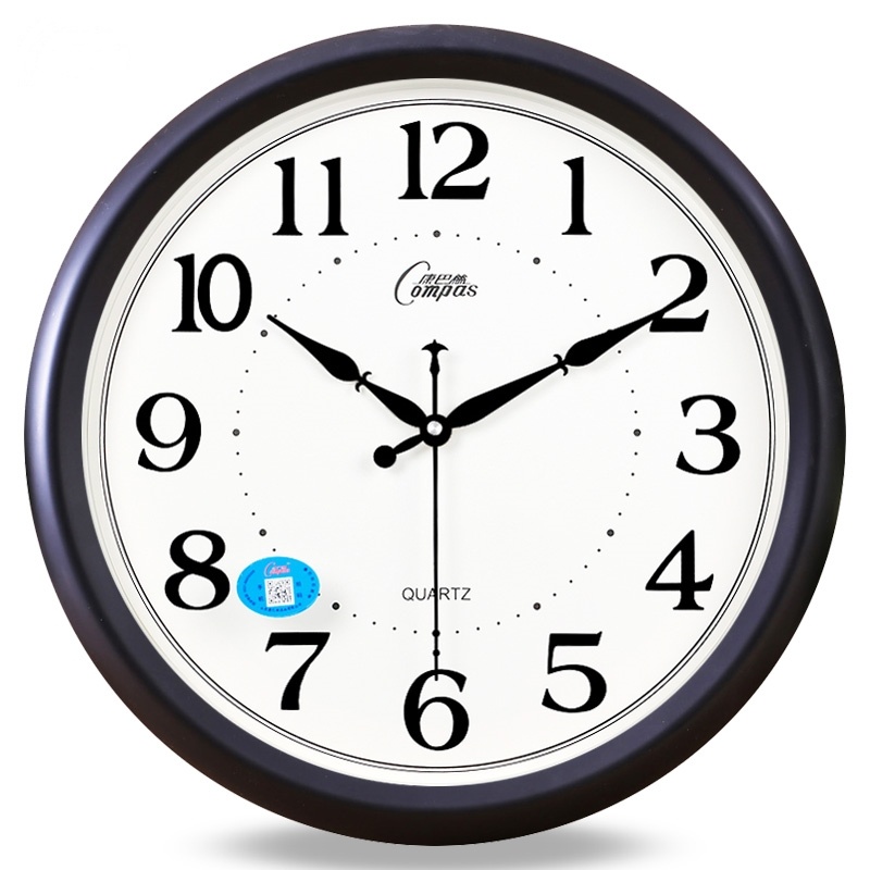 康巴丝 客厅表挂钟时尚创意钟表田园时钟表简约挂表欧式石英钟 16英寸(直径40.5厘米) 黑色 直径38厘米 抖音