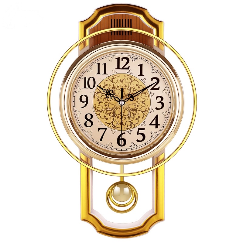 康巴丝(Compas)欧式复古摇摆挂钟客厅简约时尚挂表卧室 石英钟现代钟表 16英寸(直径40.5厘米) 白色 方形