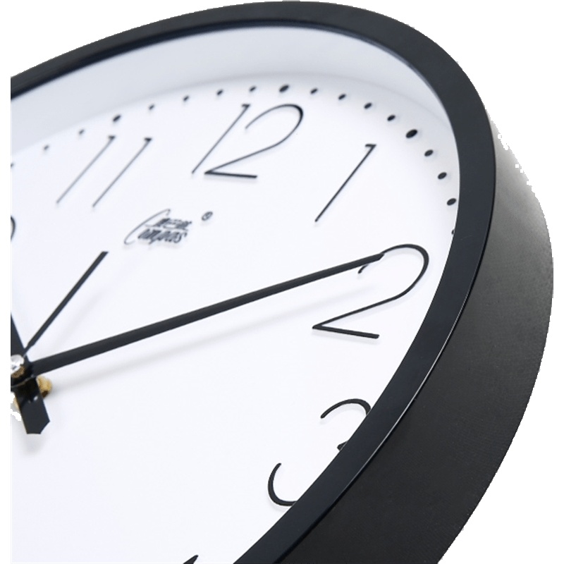 康巴丝(Compas)钟表挂钟客厅圆形宜家创意时钟挂表简约现代 电子石英钟 14英寸(直径35.5厘米) 金色 白盘