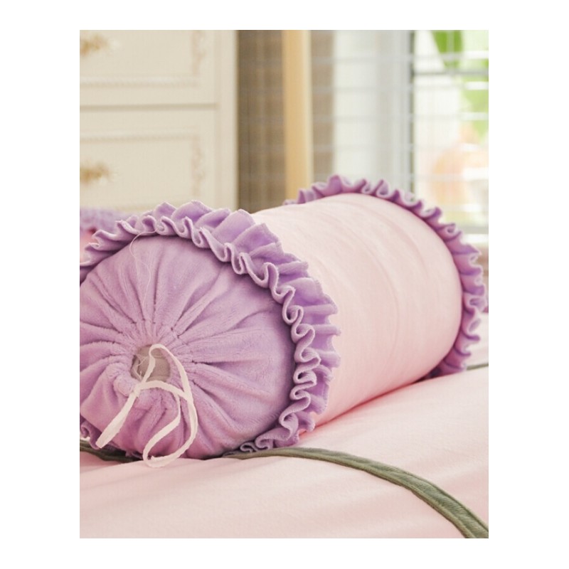 三朵花天鹅绒配套圆形糖果枕/可爱心形枕/方枕抱枕靠垫床靠背含芯