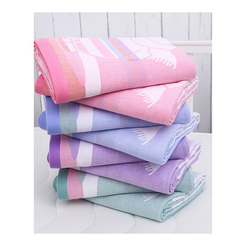 婴儿浴巾棉儿方形包被双层纱布宝宝儿童毛巾被盖毯洗澡夏季