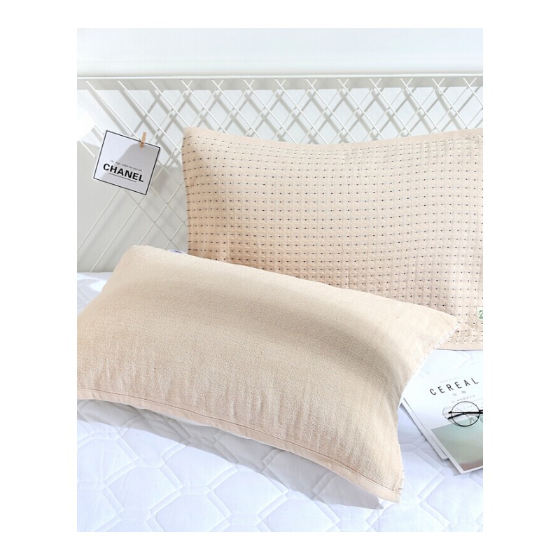 棉枕巾纯色双面工艺棉枕头巾柔软舒适透气双面用一对四季用