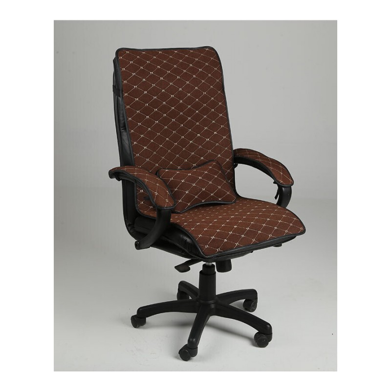 四季通用亚麻电脑椅垫子办公室椅子坐垫老板椅垫带靠背连体椅垫