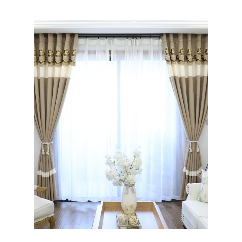 窗帘成品简约现代遮光卧室客厅地中海飘窗布清新北欧ins简欧风格
